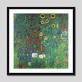 Cuadro Gustav Klimt Farm Garden With Sunflowers Obra Pintor Marco Negro