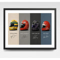 Cuadro Casco Formula 1 Auto Senna Schumacher Hamilton Lauda Marco Negro