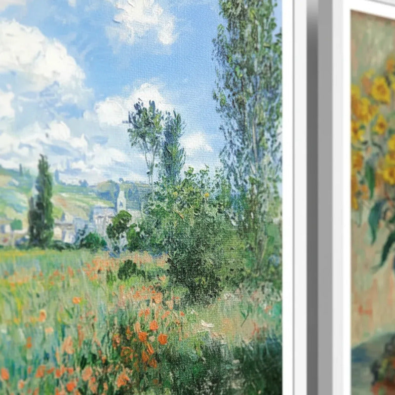 Set 3 Cuadros Living Dormitorio Claude Monet Classics Arte Marco Blanco