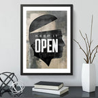 Cuadro Keep It Open Frase Motivacional Coach Decoracion Marco Negro