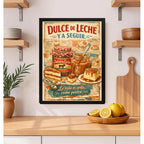 Cuadro Dulce Leche Y A Seguir La Vida Es Corta Postre Cocina Marco Negro