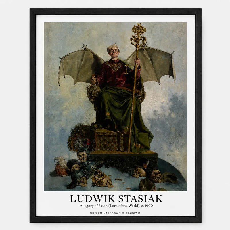 Cuadro Ludwik Stasiak Alegoría De Satanás Arte Exposición Marco Negro