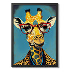 Cuadro Animales Traje Pop Art Perro Jirafa León Decoracion Jirafa Marco Negro