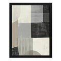 Cuadro Dormitorio Living Boho Arte Abstracto Calma Urbana Marco Negro