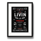 Cuadro Bon Jovi Jon Letra Living On A Prayer Con Paspartú Marco Negro