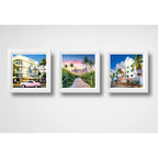 Set 3 Cuadros Miami Beach Florida Playas Paisajes Decoracion