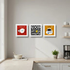 Set 3 Cuadros Cocina Pop Art Frases Cafe Comedor Decoracion