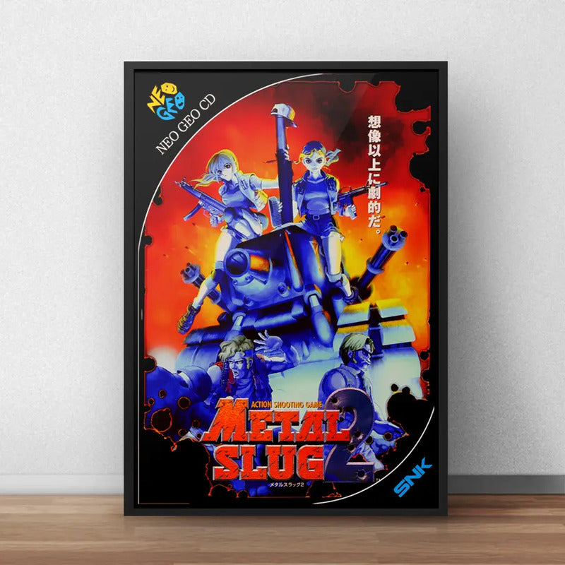 Cuadro Metal Slug Game Retro Playstation Decoracion Geek Marco Negro