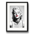 Cuadro Marilyn Monroe Retro Blanco Y Negro Con Paspartu Marco Negro