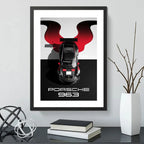 Cuadro Porsche 963 Auto Carrera Modelo Marca Arte Decoracion Marco Negro