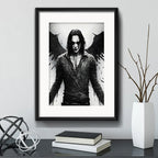 Cuadro El Cuervo The Crow Pelicula Brandon Lee Con Paspartú Marco Negro
