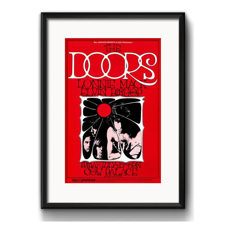 Cuadro The Doors Rock Concierto Show Decoracion Con Paspartú Marco Negro