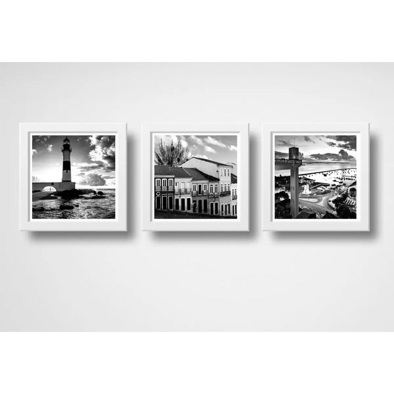Set 3 Cuadros Salvador Bahia Brasil Faro Playas Decoracion