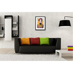 Cuadro Twiggy Pop Art Colores Fashion Moda Con Paspartu Marco Negro