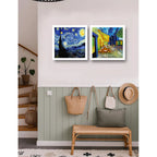 Set 2 Cuadros Living Dormitorio Van Gogh Obras Brs1 33x33cm Marco Blanco