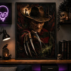 Cuadro Freddy Krueger Pelicula Pesadilla Calle Elm Terror 3d Marco Negro