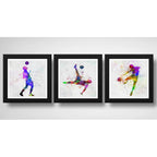 Set 3 Cuadros Futbol Pop Art Jugadores Deporte Decoracion