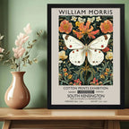 Cuadro Mariposa William Morris Botanico Flores 3 Exposición Marco Negro