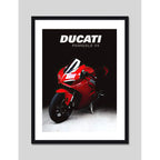 Cuadro Moto Ducati Panigale V4 Motocicleta Arte Modelo Marco Negro