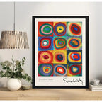 Cuadro Living Kandinsky Anillos Concéntrico Abstracto Arte Marco Negro
