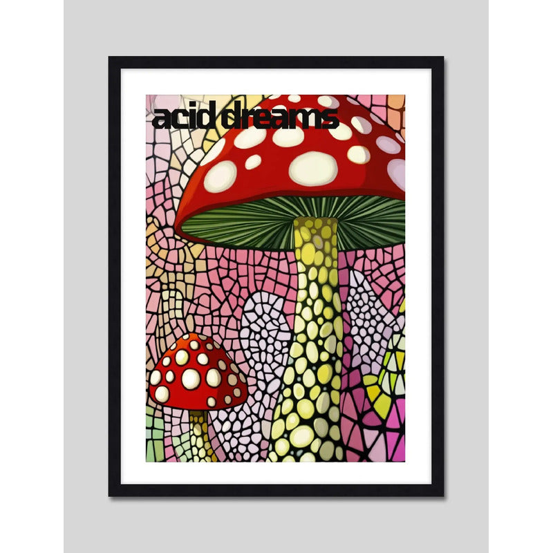 Cuadro Cucumelo Hongos Yayoi Kusama Arte Japon Decoracion Cucumelo Acid Dreams 3 Marco Negro