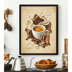 Cuadro Café Expreso Arte Retro Decoracion Cocina Cafeteria Marco Negro