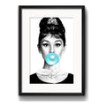 Cuadro Audrey Hepburn Chicle Blanco Y Negro Con Paspartu