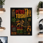 Cuadro Peter Tosh Rastafari Guide Reggae Arte Rock Vintage Marco Negro