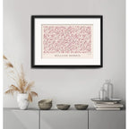 Cuadro William Morris Botanico Sauce Rosa 53x43cm Paspartú Marco Negro