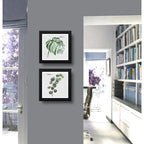 Set 2 Cuadros Hojas Minimalista Eucalipto Monstera Plantas