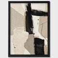Cuadro Dormitorio Living Boho Abstracto Texturas Retazos Br1 Marco Negro