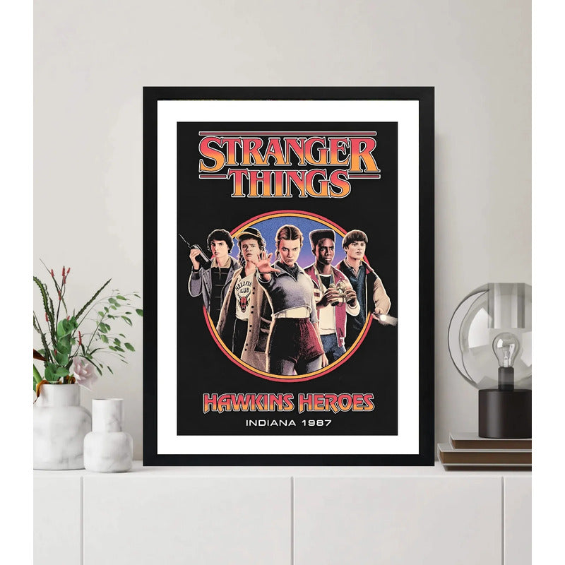 Cuadro Stranger Things V Serie Tv Personajes Arte Decoracion Marco Negro