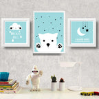 Set 3 Cuadros Dream Big Frase Luna Star Dormitorio Infantil