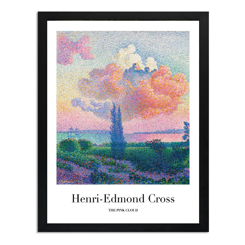 Cuadro Living Henri-edmond Cross La Nube Rosa Arboles Arte Marco Negro