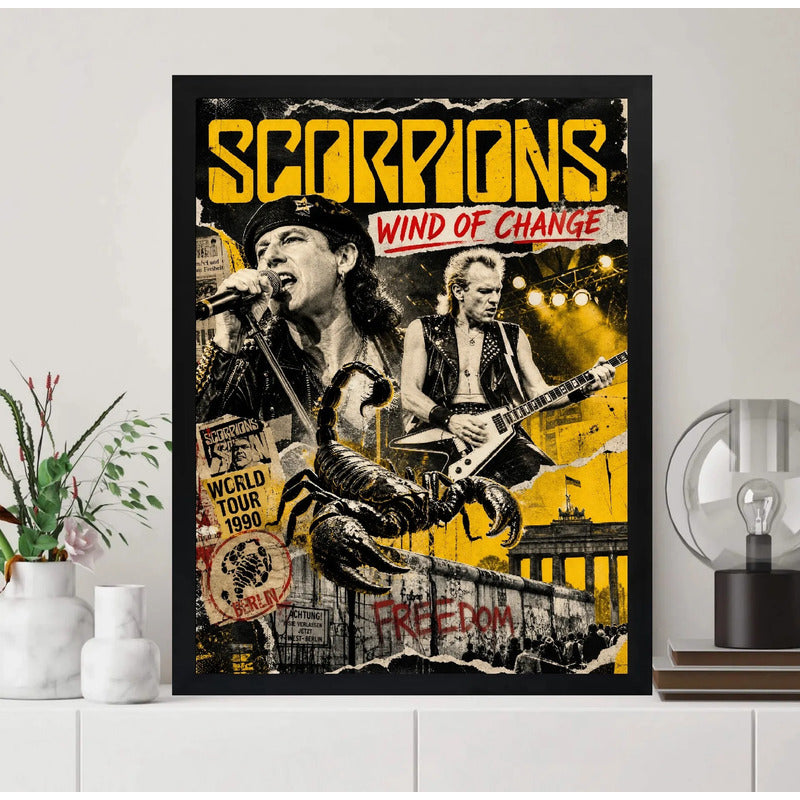 Cuadro Scorpions Wind Of Change Rock Arte Banda Musica Marco Negro