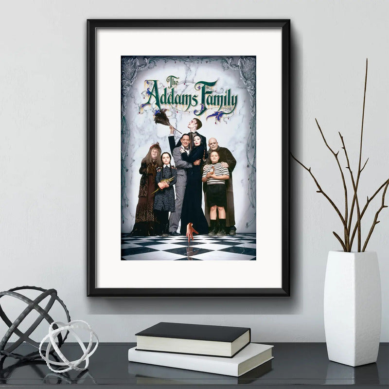 Cuadro The Addams Family Los Locos Pelicula Con Paspartú Marco Negro