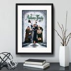 Cuadro The Addams Family Los Locos Pelicula Con Paspartú Marco Negro