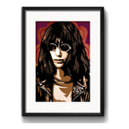 Cuadro Joey Ramone Pop Art Ramones Decoracion Con Paspartú Marco Negro