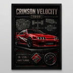 Cuadro Nissan Skyline Auto Deportivo Clásico Arte Efecto 3d Marco Negro