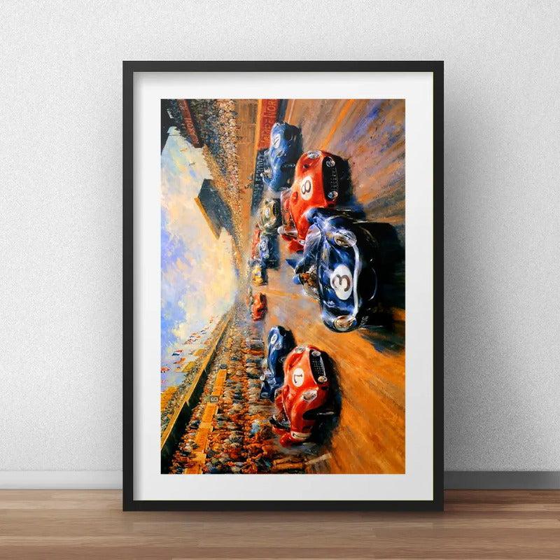 Cuadro Carrera Pop Art Formula 1 Auto Brs1 Con Paspartu Marco Negro