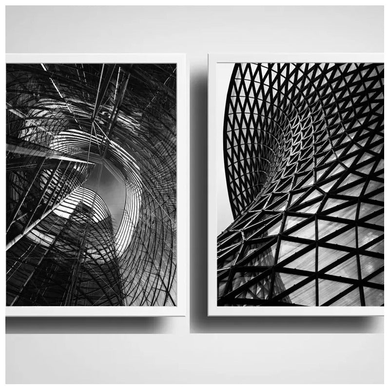 Set 2 Cuadros Arquitectura Moderna Edificio Arte Decoracion