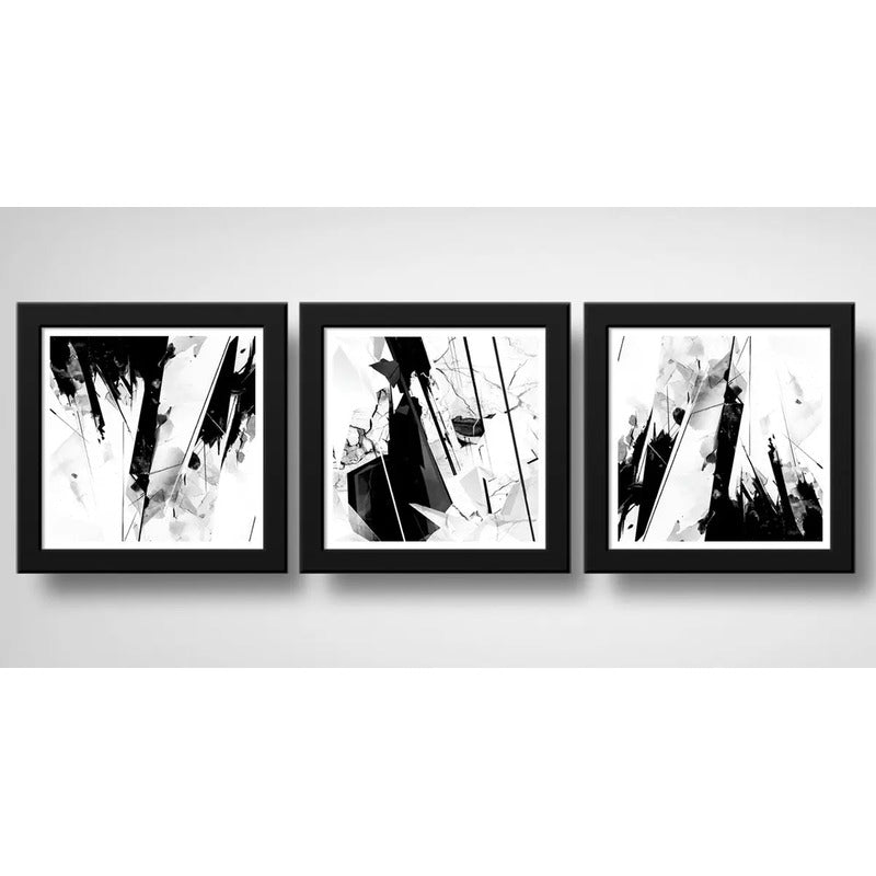 Set 3 Cuadros Arquitectura Abstracto Arte Moderna Decoracion