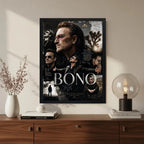 Cuadro Bono Vox U2 Banda Rock The Joshua Tree Arte Vintage Marco Negro