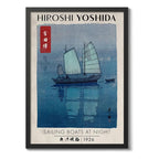 Set 3 Cuadros Hiroshi Yoshida Arte Japones Estilo Shin-hanga Marco Negro