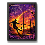 Cuadro Rugby Art Drop Kick Jugador Club Deportes Decoracion Marco Negro