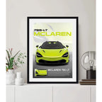 Cuadro Mclaren 765lt Auto Modelo Carrera Decoracion Marco Negro