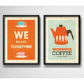 Set 2 Cuadros Café Escandinavo Pop Art Frases Cafeteria Bar