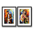 Set 2 Cuadros Eric Clapton Jimi Hendrix Pop Art Con Paspartú