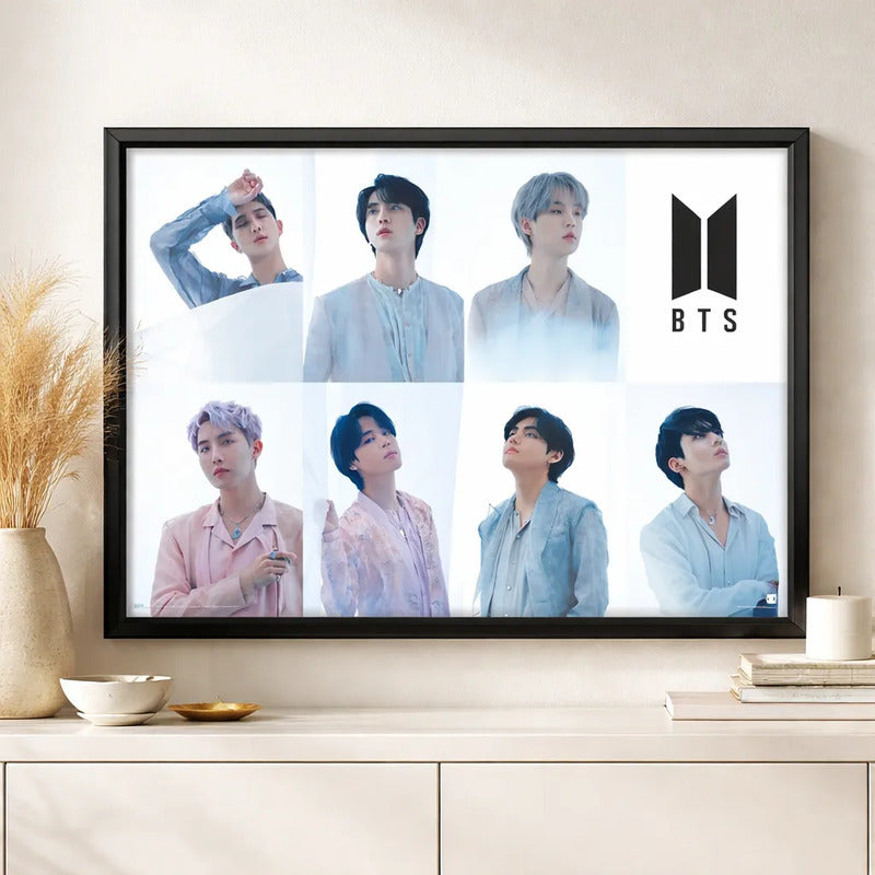 Cuadro Bts K-pop Boy Band Surcoreana Corea Musica Pop Arte 4 Marco Negro