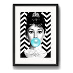 Cuadro Audrey Hepburn Chicle Pop Fashion Decoracion Paspartú